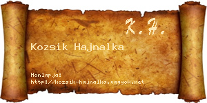 Kozsik Hajnalka névjegykártya